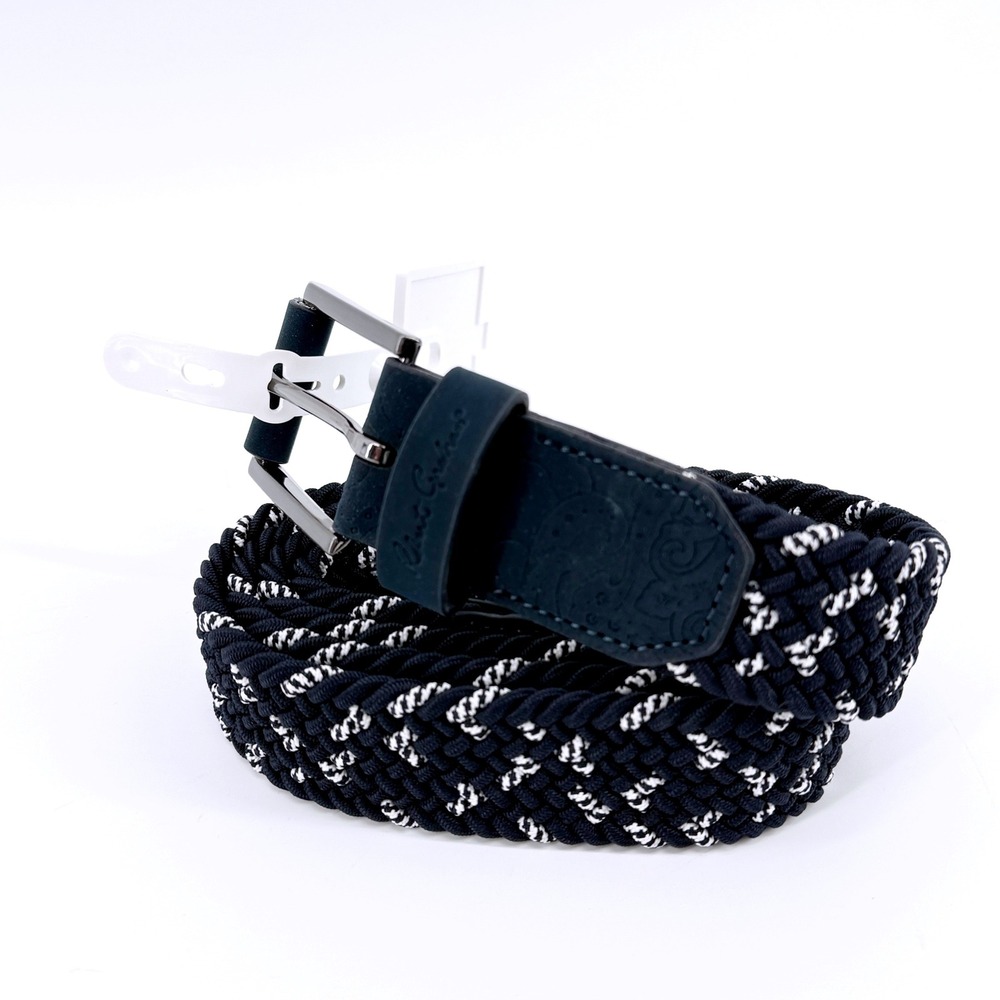Robert Graham Jacob Belt Mens Size 38 Woven Braided Stretch Belt Navy Golf NEW - Picture 3 of 8